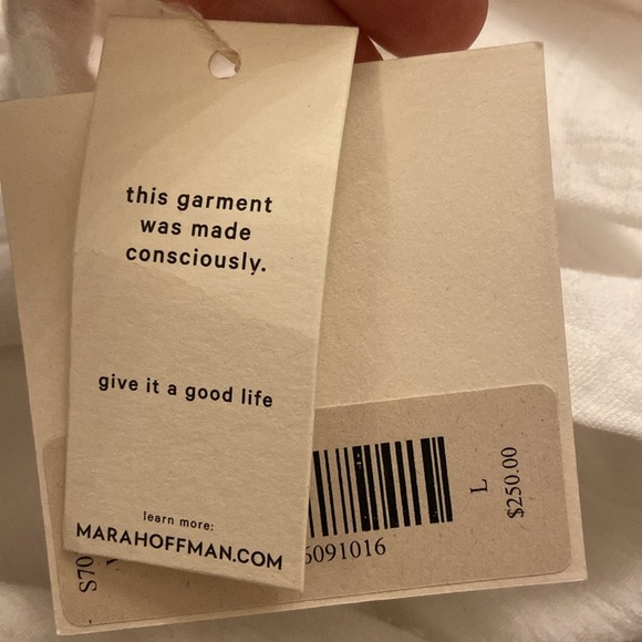 Mara Hoffman 100% Organic Cotton Halter Dress Gauzy Sz L NEW White - Picture 7 of 8